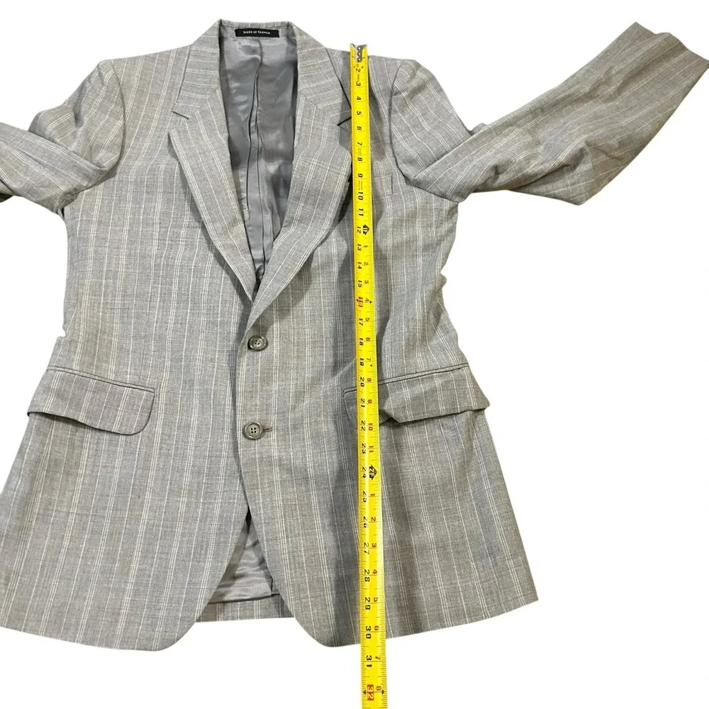 Yves Saint Laurent YSL Blazer Sports‎ Coat (40R) Mens 2 Button  Gray Stripe
